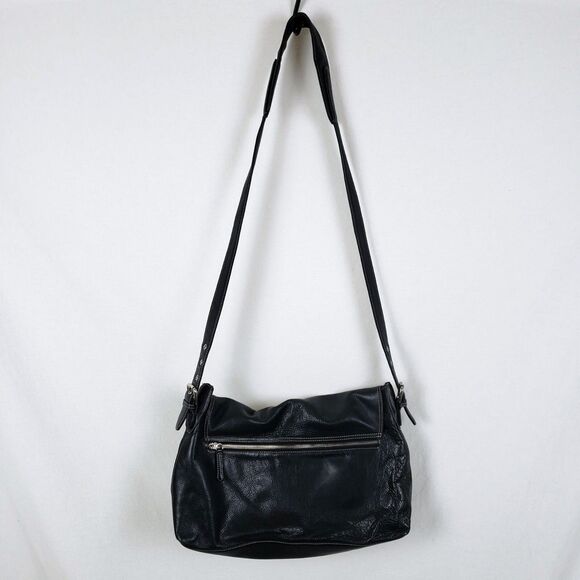 Osgoode Marley Slouchy Messenger Bag Leather Crossbody Black Timeless Minimalist - Picture 3 of 12